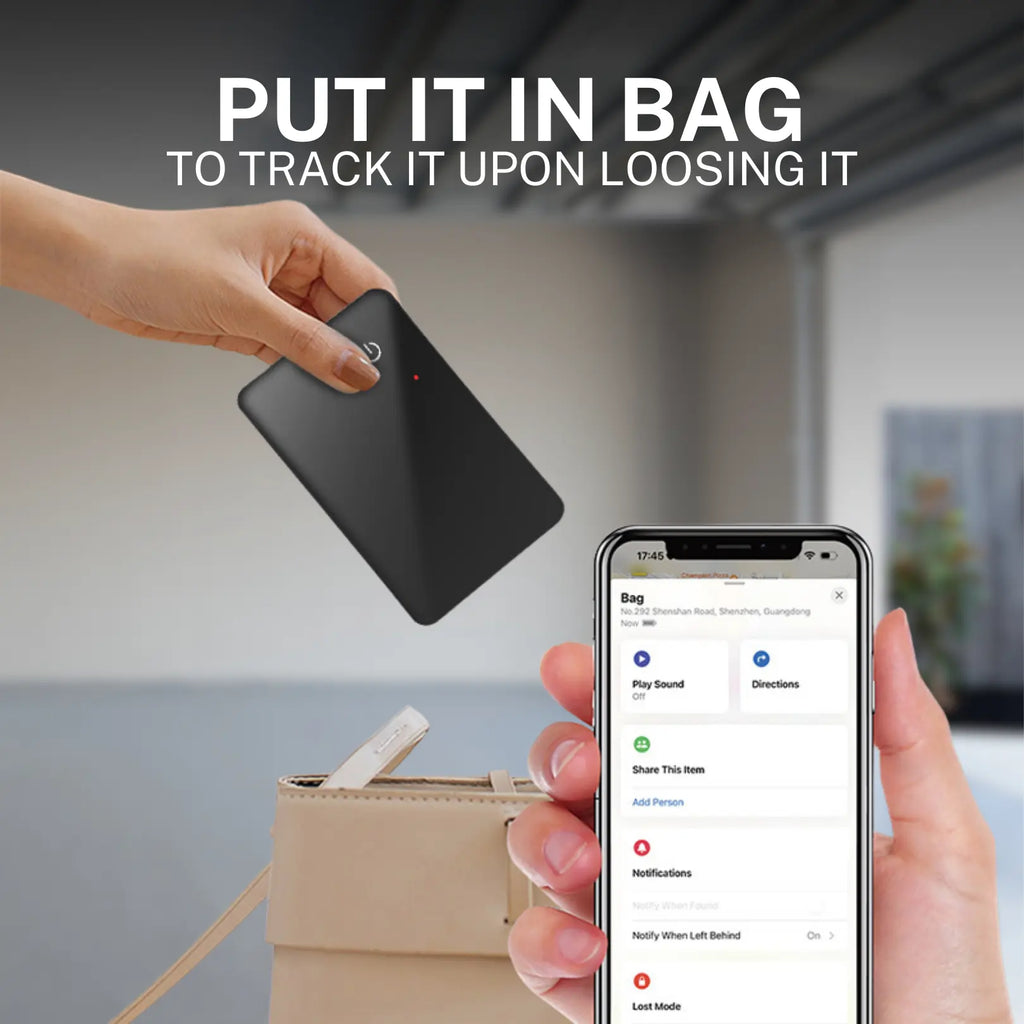 Multi Purpose Smart Tracking Card [Only for Apple Devices] - Personalized Card for Men and Women Tracker Using Find My Iphone Bluetooth Wireless