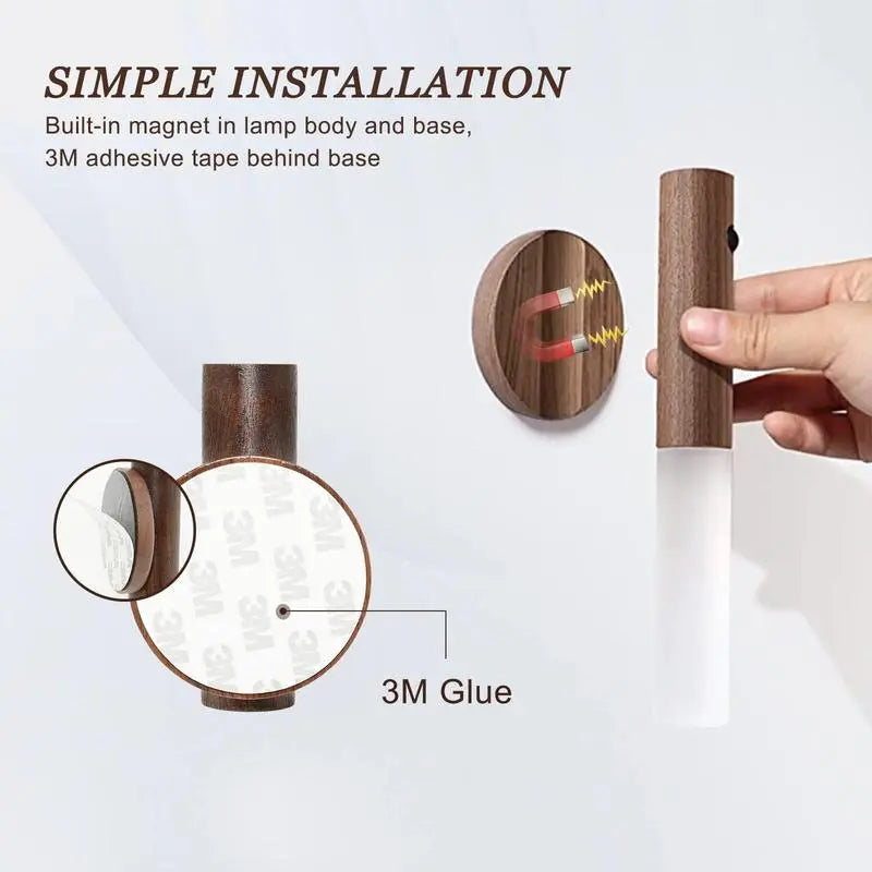 USB Rechargeable Smart Sensor Night Light, Portable Wireless Magnetic Night Light, LED Night Light for Corridor, Staircase, Cabinet, Motion Sensor, Lamp, LED Lights, Wall Light, Lighting, Home