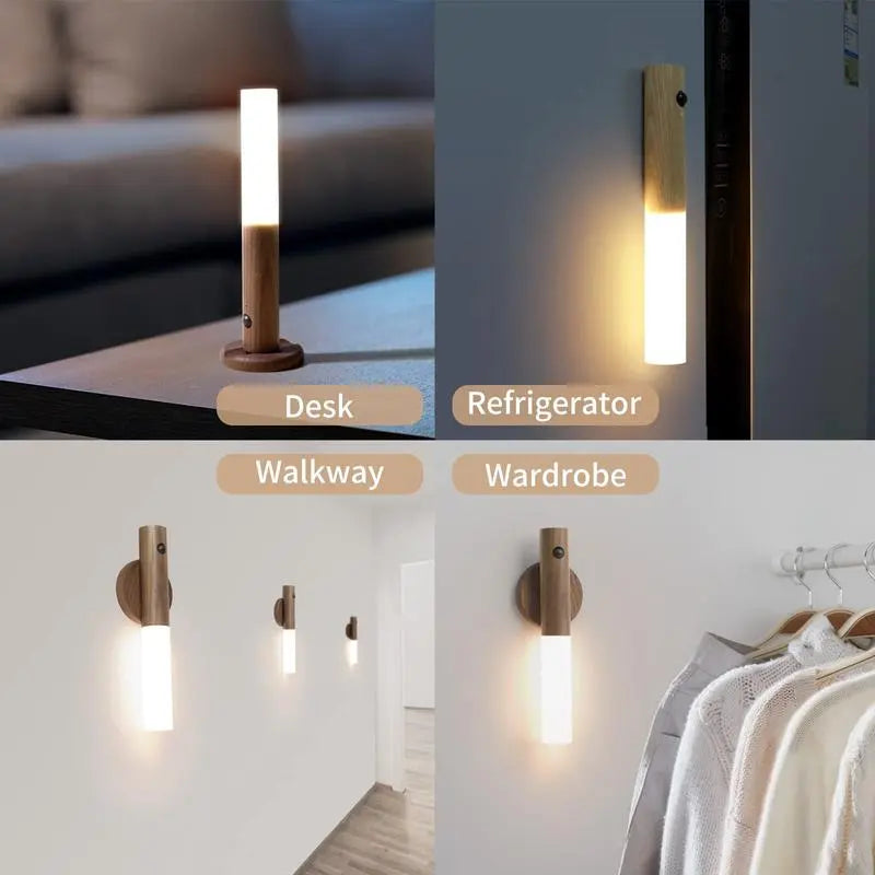 USB Rechargeable Smart Sensor Night Light, Portable Wireless Magnetic Night Light, LED Night Light for Corridor, Staircase, Cabinet, Motion Sensor, Lamp, LED Lights, Wall Light, Lighting, Home