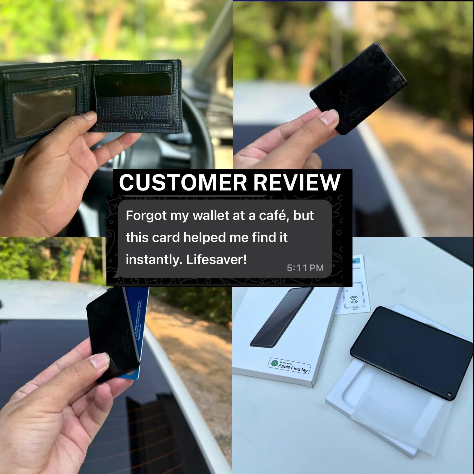 Multi Purpose Smart Tracking Card [Only for Apple Devices] - Personalized Card for Men and Women Tracker Using Find My Iphone Bluetooth Wireless